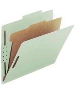 Smead Pressboard Colored Classification Folders, 2in Expansion, Legal Size, 30% Recycled, Gray/Green, Box Of 10 Folders