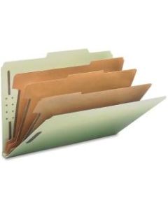 Smead Pressboard Colored Classification Folders, 3in Expansion, Legal Size, 30% Recycled, Gray/Green, Box Of 10 Folders