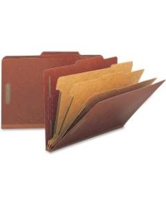 Smead Pressboard Colored Classification Folders, 3in Expansion, Legal Size, 30% Recycled, Red, Box Of 10 Folders