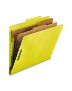 Nature Saver 2-Divider Classification Folders, Letter Size, Yellow, Box Of 10
