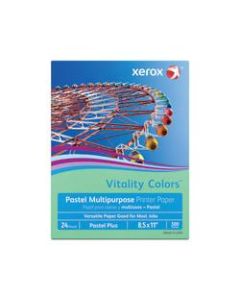 Xerox Vitality Colors Pastel Plus Multi-Use Printer Paper, Letter Size (8 1/2in x 11in), 24 Lb, 30% Recycled, Green, Ream Of 500 Sheets