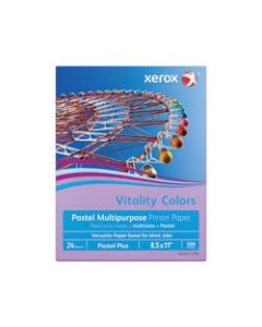 Xerox Vitality Colors Pastel Plus Multi-Use Printer Paper, Letter Size (8 1/2in x 11in), 24 Lb, 30% Recycled, Lilac, Ream Of 500 Sheets