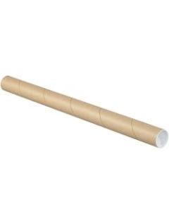 Office Depot Brand Mailing Tubes With Caps, 1 1/2in x 26in, 80% Recycled, Kraft, Case Of 50