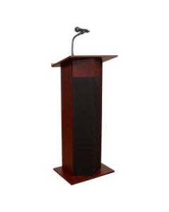 Oklahoma Sound The Power Plus Lectern With Wireless Headset Microphone, Medium Oak