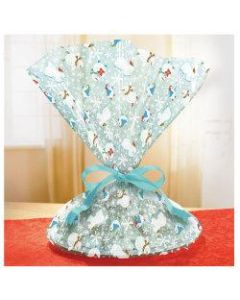 Amscan Christmas Frosty Friends Cellophane Cookie Tray Bags, 18in x 16in, Pack Of 30 Bags