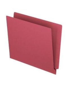 Pendaflex Color Straight-Cut End-Tab Folders, 8 1/2in x 11in, Letter Size, Red, Pack Of 100