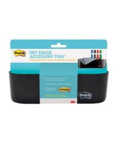 Post-it Dry Erase Accessory Tray, Deftray, 8 5/8in x 3 1/8in x 2 15/16in, Black