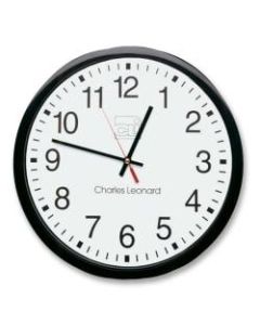 CLI 12in Quartz Wall Clock - Analog - Quartz - White Main Dial - Black/Plastic Case