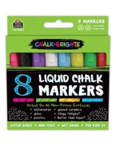 Teacher Created Resources Chalk Brights Liquid Chalk Markers, Assorted Colors, Assorted Barrel, Pack Of 8 Markers