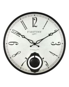 FirsTime & Co. Bistro Pendulum Wall Clock, Oil-Rubbed Bronze/White