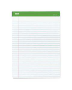 Office Depot Brand 100% Recycled Perforated Legal Pads, 8 1/2in x 11 3/4in, 50 Sheets White, Pack Of 6 Pads