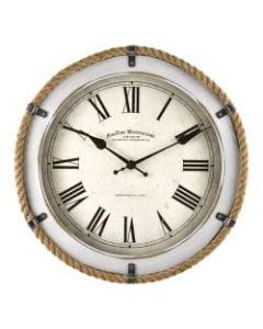 FirsTime & Co. Whitewashed Rope Wall Clock, Antique White