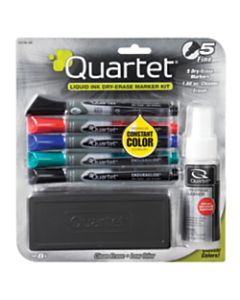 Quartet EnduraGlide Dry-Erase Markers, Kit, Fine, Assorted Colors, Pack Of 5