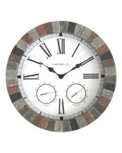 FirsTime & Co. Garden Stone Outdoor Clock, Faux Slate