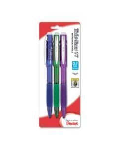Pentel Twist Erase GT Mechanical Pencils, 0.7 mm Lead, Assorted Barrel Colors, Pack Of 3