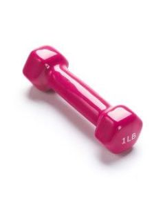 Black Mountain Products Vinyl Dumbbell, 1 Lb, 6inH x 6inW x 6inD, Pink