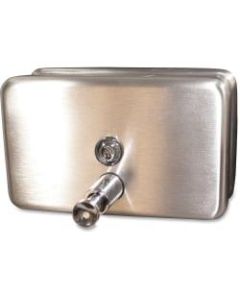 Genuine Joe Stainless 40oz Soap Dispenser - Manual - 1.25 quart Capacity - Stainless Steel - 1Each