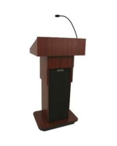 AmpliVox W505A - Executive Adjustable Column Non-sound Lectern - Sculpted Base - 22in Table Top Width x 17in Table Top Depth - 44in Height - Assembly Required - Melamine Laminate, Cherry - Wood