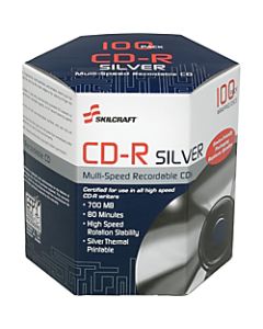 SKILCRAFT 52X CD-R Thermal Printable Media, 700 MB, 80 Minutes, Pack Of 100