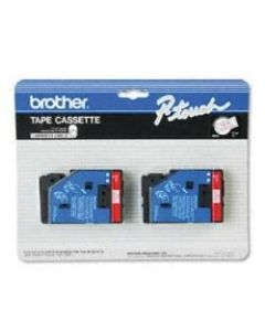Brother TC-21 Red-On-White Tapes, 0.5in x 25ft, Pack Of 2