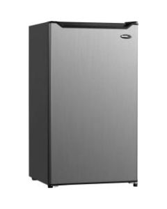 Danby 3.2 cu. ft. Compact Refrigerator - 3.20 ft³ - Reversible - 3.20 ft³ Net Refrigerator Capacity - Stainless Steel - Glass Shelf