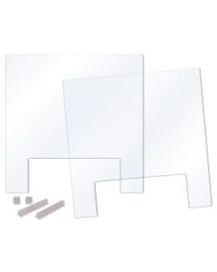 Deflecto Tabletop Modular Barrier, 2-Panel, 24inW x 24inH, Clear