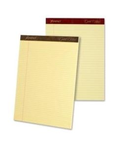 TOPS Gold Fibre Premium Rule Writing Pads - Letter - 50 Sheets - Watermark - Stapled/Glued - 0.34in Ruled - 20 lb Basis Weight - 8 1/2in x 11in - Yellow Paper - Micro Perforated, Bleed-free, Chipboard Backing - 4 / Pack