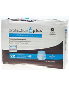 Protection Plus Classic Protective Underwear, Small, 20 - 28in, White, Bag Of 22