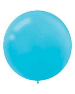 Amscan 24in Latex Balloons, Caribbean Blue, 4 Balloons Per Pack, Set Of 3 Packs