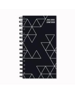 TF Publishing Small Weekly/Monthly Planner, 3-1/2in x 6-1/2in, Black, July 2021 To June 2022