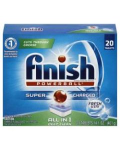 Finish Powerball Dishwasher Detergent Tabs, Fresh Scent, Box Of 20