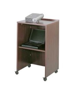 Safco Lectern Base/Media Cart, Mahogany