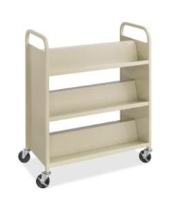 Safco Steel Shelf Double-Sided Book Carts, 6-Shelf Cart - 6 Shelf - 2.50in Caster Size - Steel - x 36in Width x 18.5in Depth x 43.5in Height - Sand - 1 Each