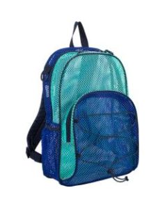 Eastsport Sport Mesh Backpack, With Bungee, Indigo/Turquoise