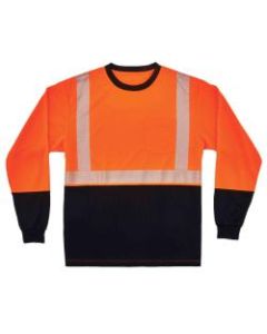 Ergodyne GloWear 8281BK Type R Class 2 Performance Long Sleeve T-Shirt, Medium, Orange