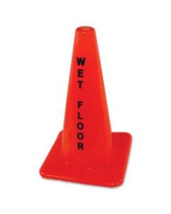 Impact Products Wet Floor Orange Safety Cone - 1 Each - Wet Floor Print/Message - 10in Width - Cone Shape - Heavy Duty - Vinyl - Orange