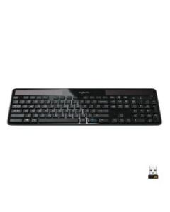 Logitech K750 Wireless Solar Keyboard for Windows, 2.4GHz Wireless with USB Unifying Receiver, Ultra-Thin, Compatible with PC, Laptop, Black