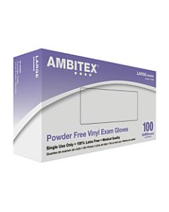 Tradex International Powder-Free Vinyl Exam Gloves, Large, Clear, Box Of 100