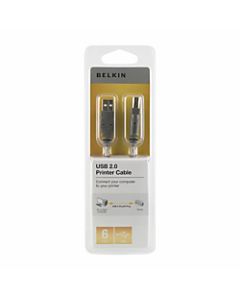 Belkin Pro Series USB 2.0 Cable, A/B, 6ft, Gray