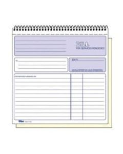 TOPS 2-part Carbonless Wirebound Invoice Book - Wire Bound - 2 Part - Carbonless Copy - 7 3/4in x 8 1/2in Sheet Size - Assorted Sheet(s) - 1 Each