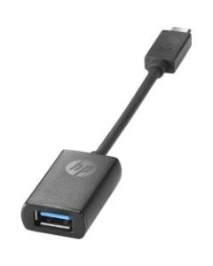 HP USB-C to USB 3.0 Adapter - 5.50in USB Data Transfer Cable for Notebook, Tablet - First End: 1 x Type A Female USB - Second End: 1 x Type C Male USB - Black