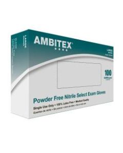 Tradex International Select Powder-Free Nitrile Exam Gloves, Large, Blue, Box Of 100