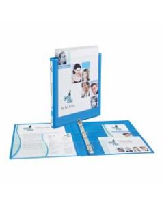 Avery Nonstick Heavy-Duty View 3-Ring Binder With EZ-Turn Rings, 1/2in D-Rings, 61% Recycled, Light Blue