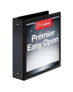 Cardinal Freestand Easy-Open ClearVue Locking 3-Ring Binder, 2in Round Rings, 44% Recycled, Black