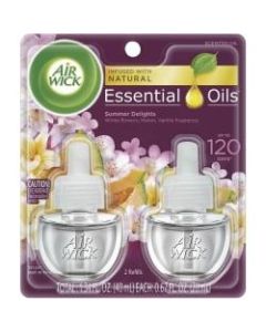 Air Wick Summer Delights Sweet Melon and Subtle Vanilla Scented Oil Warmer Refill, 0.67 oz, 2-Pack