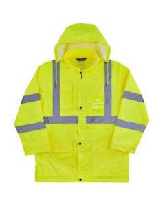 Ergodyne GloWear 8366 Lightweight Type R Class 3 High-Visibility Rain Jacket, Large, Lime