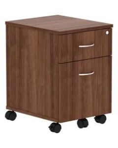 Lorell Relevance Walnut Laminate Mobile Pedestal - 2-Drawer - 15.8in x 19.9in x 22.9in - 2 x File Drawer(s), Box Drawer(s) - Finish: Laminate, Walnut