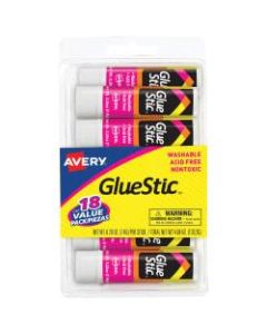 Avery Permanent Glue Stics, 0.26 Oz, Pack Of 18 Stics