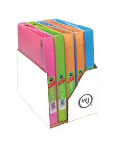 Wilson Jones Flex Poly Fashion 3-Ring Binder, 1in Round Rings, Assorted Colors