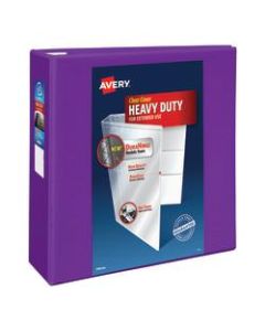 Avery Heavy-Duty View 3-Ring Binder With Locking One-Touch EZD Rings, 4in D-Rings, 43% Recycled, Purple